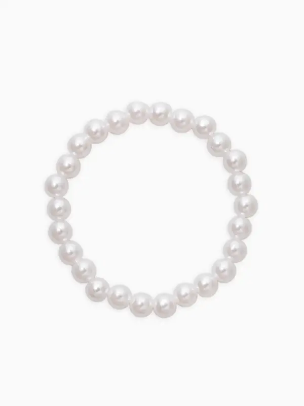 Браслет "Бусины жемчуга" (набор 7 шт), №6,8,10,14, цвет белый