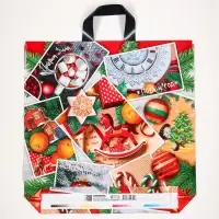 Пакет &laquo;Коллаж&raquo;, полиэтиленовый с петлевой ручкой, 44&times;44 см