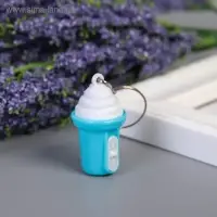 Фонарик брелок для ключей на кольце &laquo;Мороженое в стаканчике&raquo;, мигает, 4.5&times;2.5&times;2.5 см, МИКС