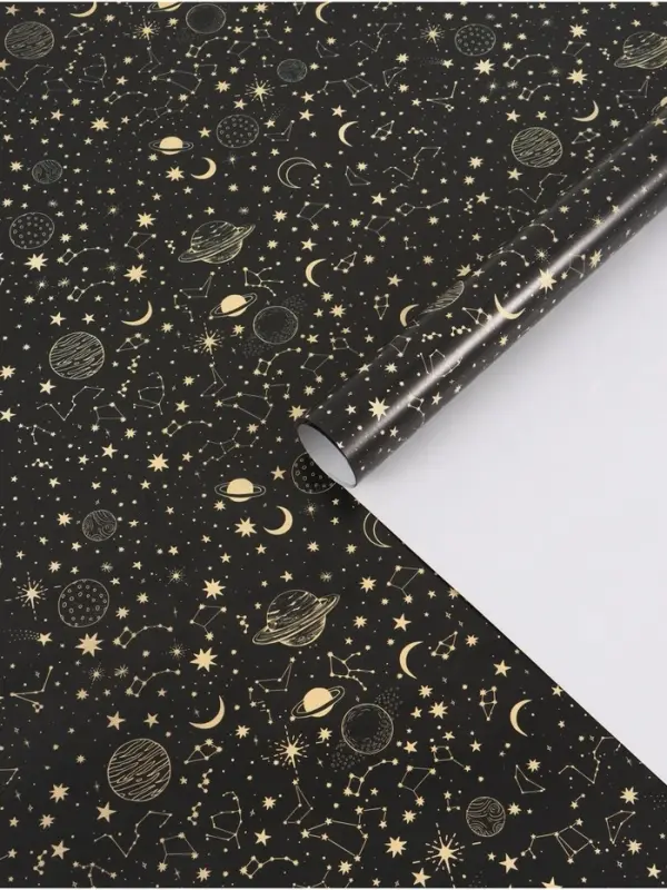 Бумага упаковочная глянцевая &laquo;Космос&raquo;, 70 &times; 100 см