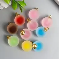 Подвеска для творчества акрил &laquo;Шар&raquo;, матовый разноцветный, 2.1&times;1.6 см