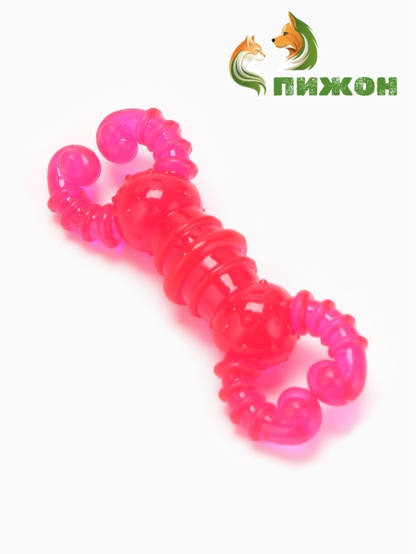 Игрушка жевательная "Краб", прозрачная, TPR, 12 см, розовая