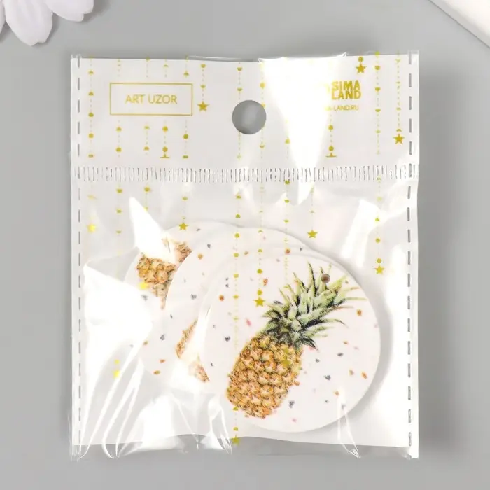 Декор для творчества дерево "Круг. Ананас" d=4 см