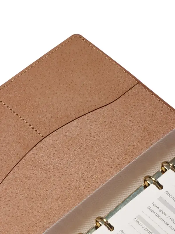 Органайзер на кольцах, C6, с хлястиком, 80л, линия, к/зам, Коричневый