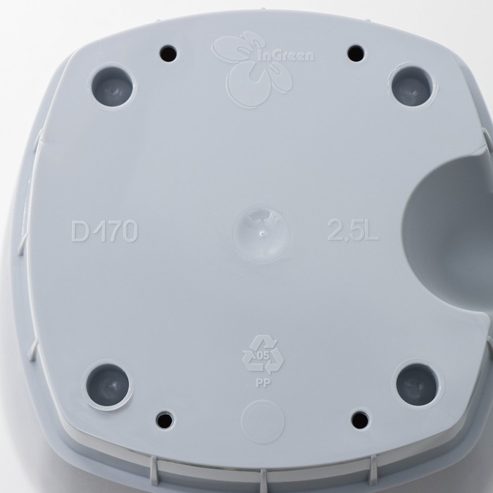 Горшок для цветов с прикорневым поливом Amsterdam, 2,5 л, d=17 см, h=16,5 см, цвет серый