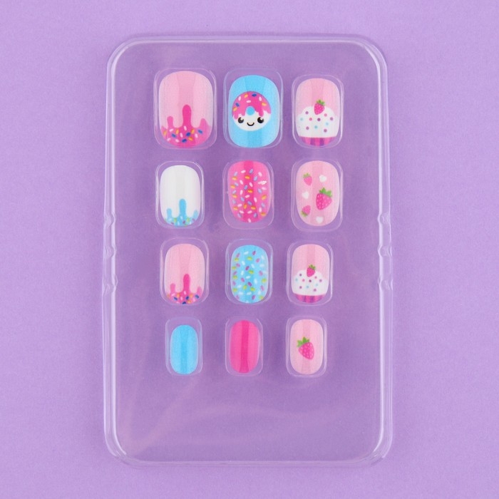 Детские накладные ногти &laquo;Сладкий десерт&raquo;, 12 шт