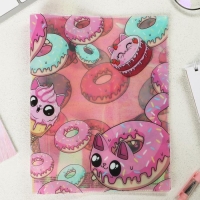 Обложка для тетрадей и школьного дневника &laquo;Пончик&raquo;, 34,7 х 21,1 см.