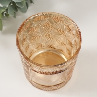 Банка для свечей стекло "Вихрь" прозрачный оранжевый 350 мл 8,5х8,5х10 см