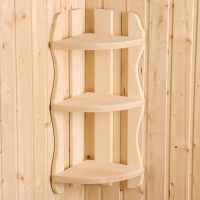 Полка угловая фигурная 3 яруса 26&times;65&times;26см, липа "Добропаровъ", Экстра