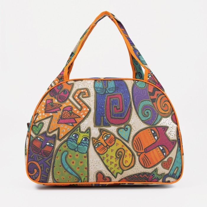 Сумка дорожная женская на молнии, цвет оранжевый/разноцветный