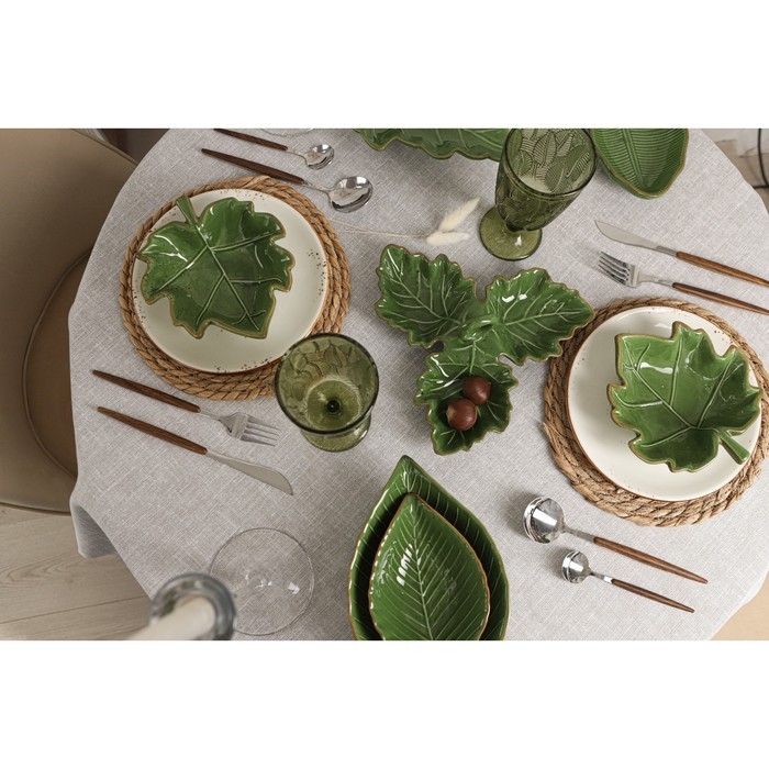 Салатник Доляна &laquo;Лист&raquo;, 170 мл, 18&times;10,5 см, цвет зелёный