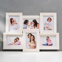 Фоторамка на 6 фото 10х15 5N белая (пластиковый экран)