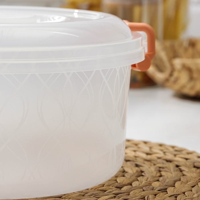 Контейнер пищевой, 5 л, прозрачный, ручки МИКС