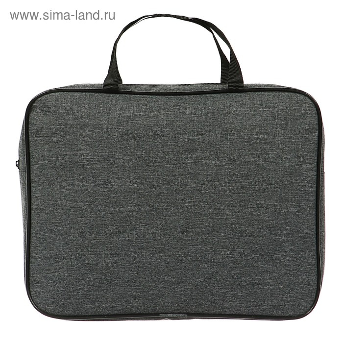 Папка с ручками А4, 350 х 270 х 60 мм, текстильная, Офис Премиум ПДМ-111 "Графит"