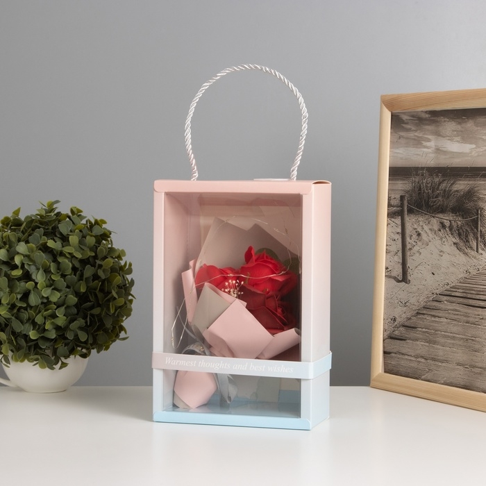 Ночник &laquo;Букет роз&raquo; красный LED 3хAG10 7.5х15.5х23см