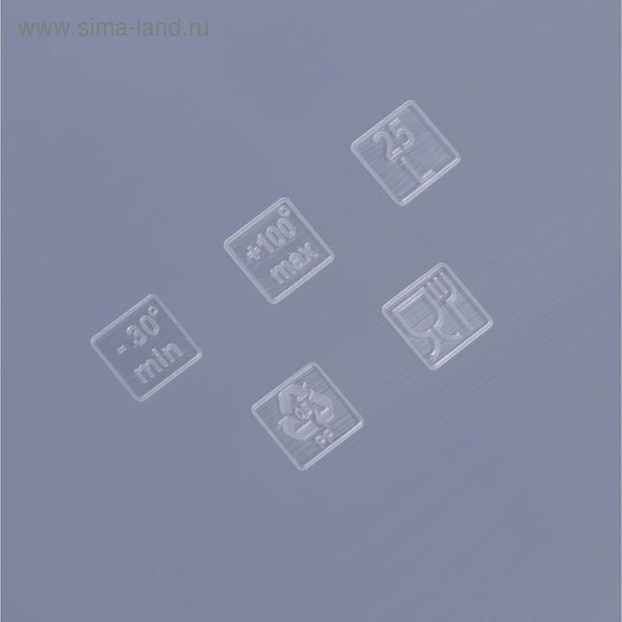 Ящик для хранения с крышкой, 25 л, 53&times;37&times;18 см, цвет прозрачный