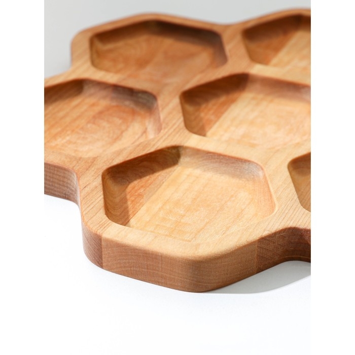 Менажница Adelica &laquo;Соты&raquo;, 7 секций, d=27&times;1,8 см, берёза