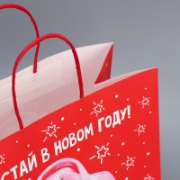 Пакет подарочный новогодний крафтовый &laquo;Блистай&raquo;, 28 х 32 х 15 см, Новый год