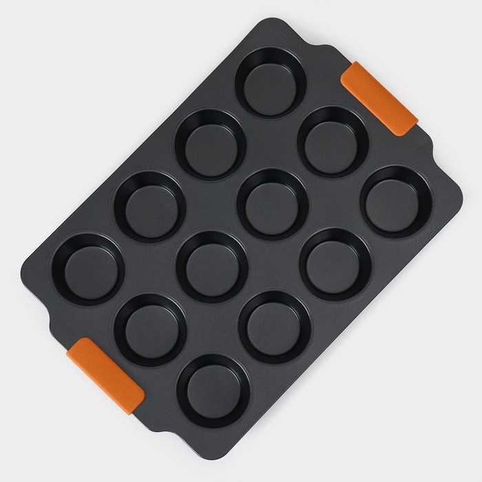 Форма для выпечки Magistro &laquo;French Bakery. Круг&raquo;, 39&times;26,3&times;3.4 см, 12 ячеек, антипригарное покрытие