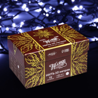 Гирлянда &laquo;Нить&raquo; 10 м, IP44, УМС, тёмная нить, 72 SMD-LED, свечение белое, 220 В