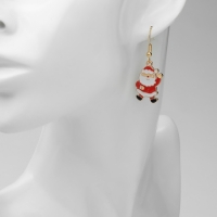 Новый год! Серьги &laquo;Новогодние&raquo; весёлый снеговик, цветные в золоте