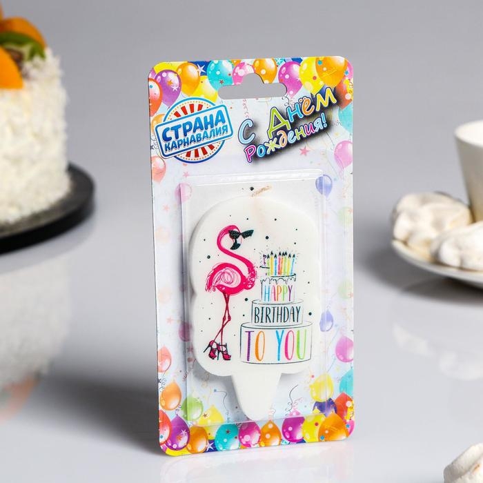 Свеча для торта "Гламурный фламинго", 6,5 см