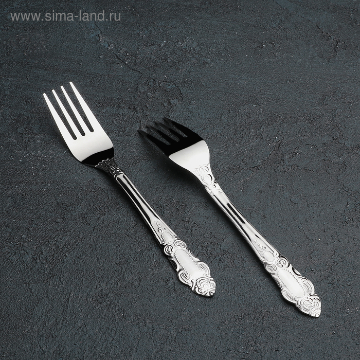 Набор вилок столовых &laquo;Русиано&raquo;, h=19 см, 12 шт, цвет серебряный