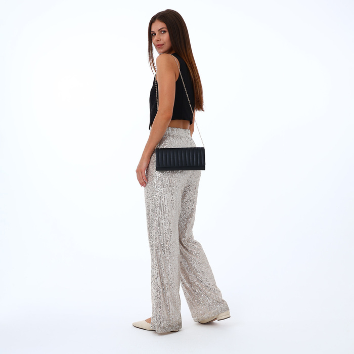 Сумка-клатч, отдел на клапане, цвет чёрный