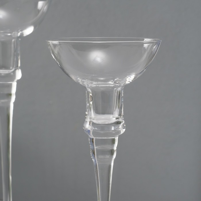 Подсвечник стекло набор 3 шт "Тет-а-тет" высота 26см, 23 см, 20 см