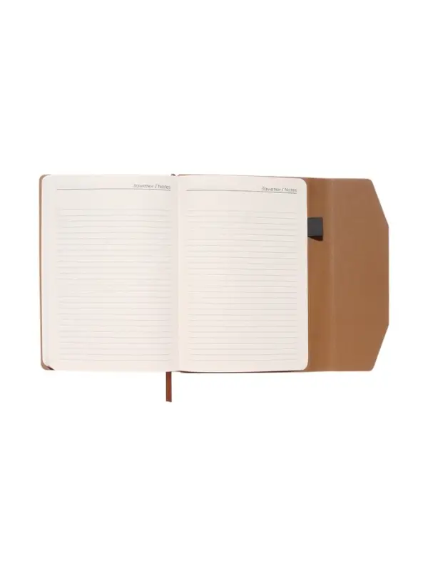 Ежедневник недатированный формат А5, с клапаном, 112л, линия, пвх, Бежевый