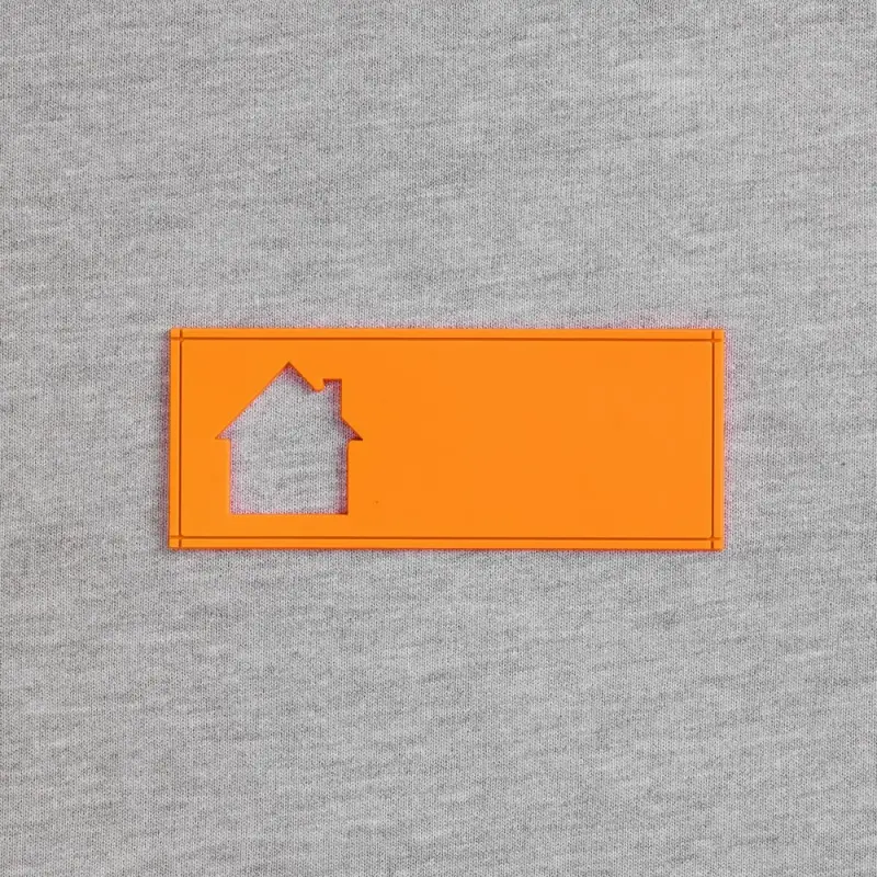 Лейбл из ПВХ с вырубкой &laquo;Дом&raquo;, оранжевый неон