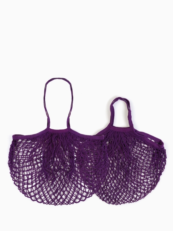 Набор авосек: 41 х 27 см и 37 х 20 см, клетка 1.5 см, фиолетовые