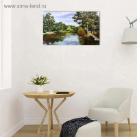 Картина-холст на подрамнике "На речке" 60х100 см