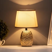 Настольная лампа с абажуром RISALUX &laquo;Галс&raquo;, Е14, 40 Вт, золото, 18&times;18&times;28 см