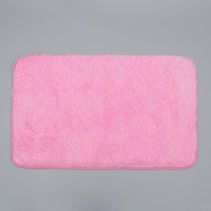 Коврик для ванной и туалета Доляна &laquo;Пушистик&raquo;, 50&times;80 см, цвет розовый