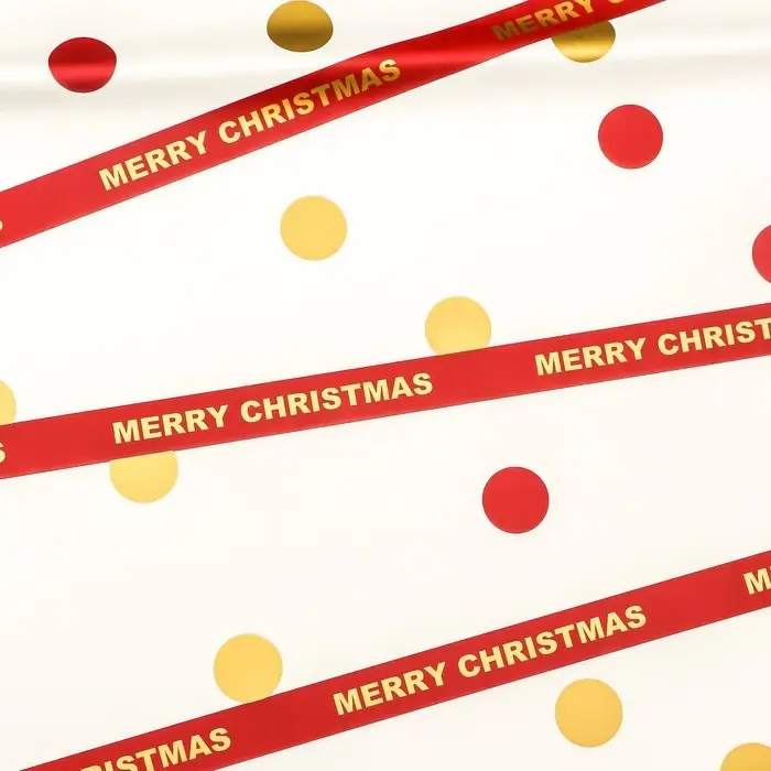 Пленка упаковочная новогодняя для цветов, 56.5&times;58 см, красная