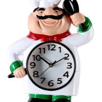 Часы настенные интерьерные, для кухни &laquo;Шеф&raquo;, плавный ход, 33&times;24.5 см, циферблат d-14 см