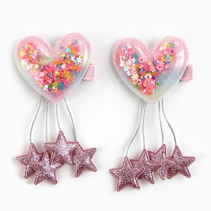 Заколки для волос с шейкером &laquo;Для милой леди&raquo;, 2 шт., 4 5 х 4 х 1 см