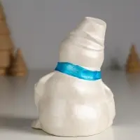 Фигура гипс "Снеговик" 10х6 см,  перламутр