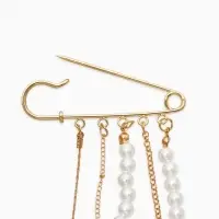 Булавки "Аксельбант", жемчуг, цвет белый в золоте