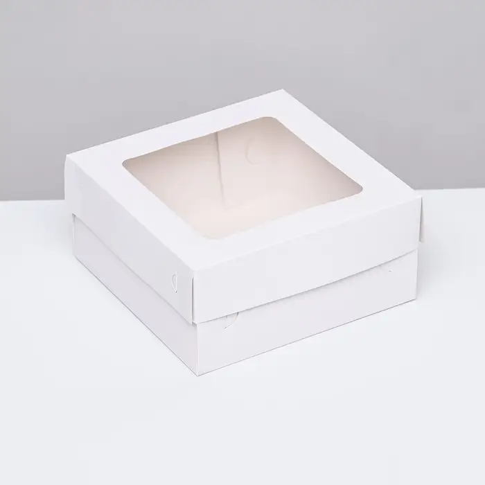 Кондитерская упаковка, белая, 17&times;17&times;8 см