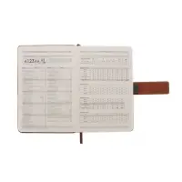 Ежедневник недатированный формат А5, с хлястиком, 128л, линия, пвх, Коричневый