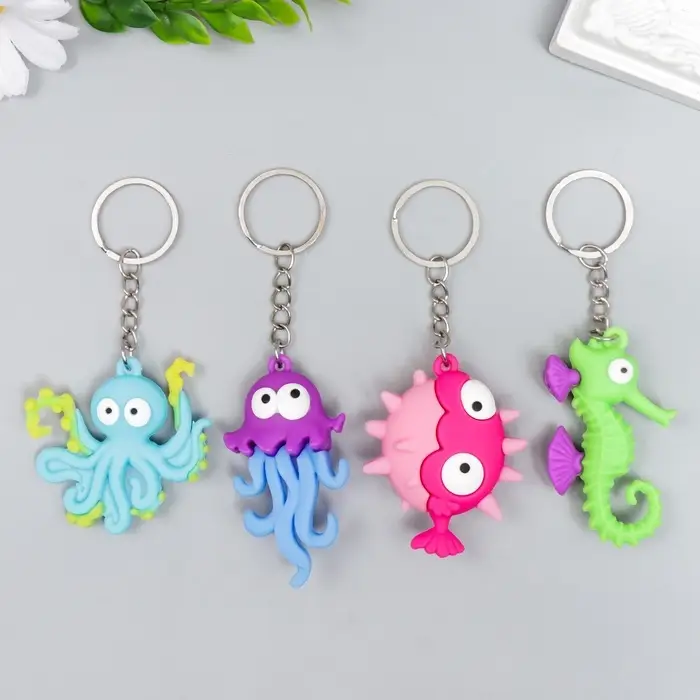 Брелок для ключей резина &laquo;Подводный мир&raquo;, 10.7&times;5.3 см, МИКС