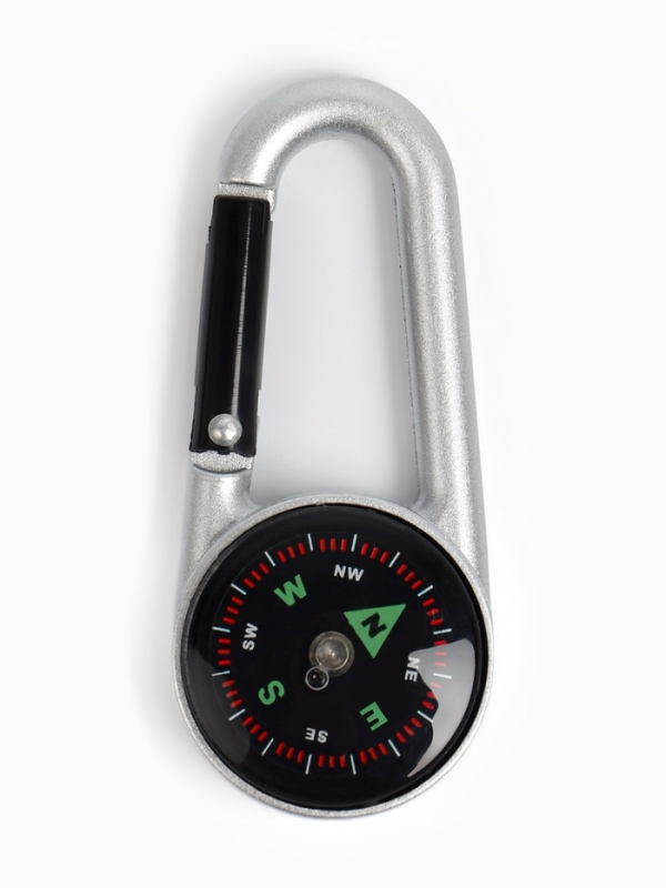 Компас с карабином C27, d=3 см, металлический