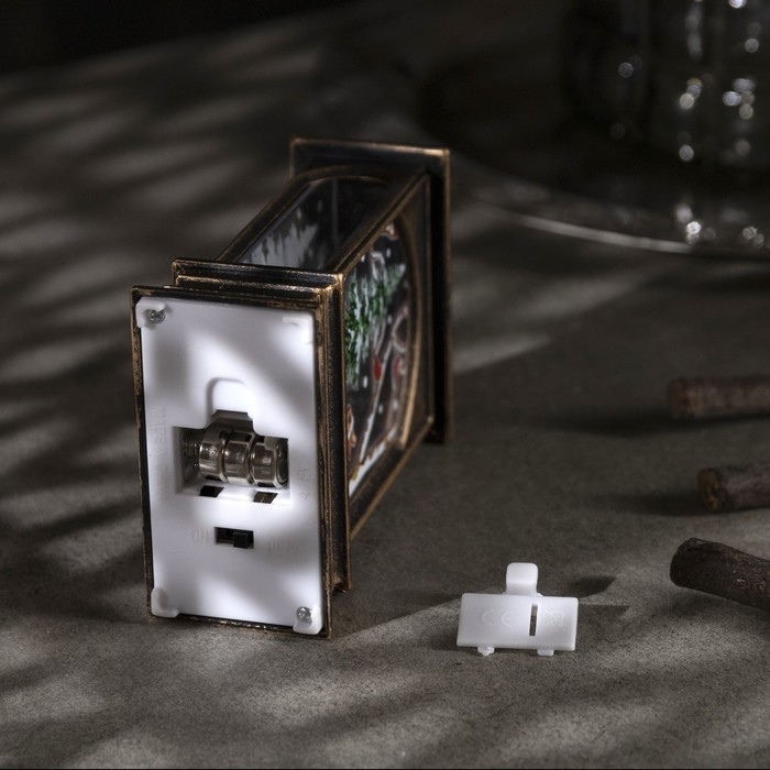 Светодиодная фигура &laquo;Фонарь с Дедом Морозом&raquo; 7 &times; 13 &times; 3.5 см, пластик, батарейки AG13х3 (в комплекте), свечение тёплое белое