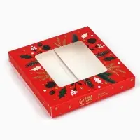 Коробка для шоколада &laquo;С Новым счастьем&raquo;, с окном, 10.2 х 1.4 х 10.2 см