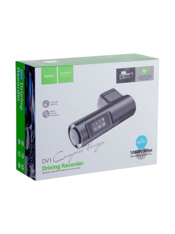 Автомобильный видеорегистратор Hoco, DV1, 1080p видео, черный