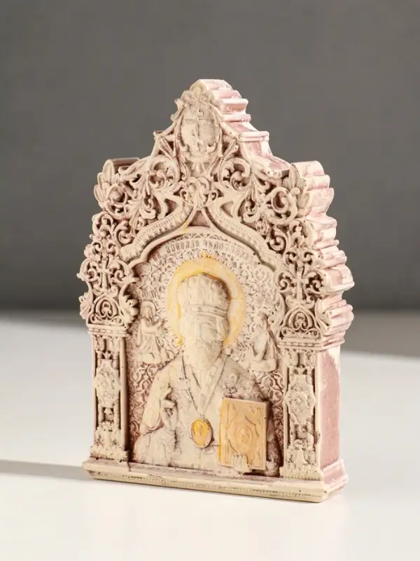 Икона с подвесом "Николай Чудотворец", размер 12х8х2 см,гипс, роспись