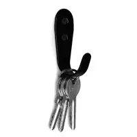 Крючок мебельный ТУНДРА TKO016, однорожковый, черный, 10 шт.