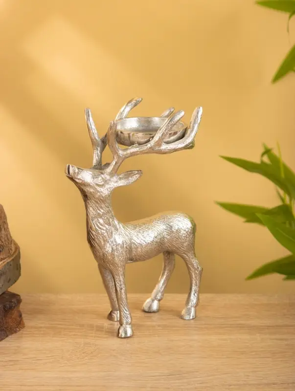 Подсвечник "Лесной олень" 13х7,5х18 см, алюминий